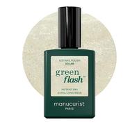 Manucurist Green Flash Vernis Semi Permanent Blanc Reflets Dorés Solar | Vernis Gel UV Semi Permanent Vernis à Ongles Retrait peel-off 84 % Biosourcé Vegan Fabriqué en France 15 ml