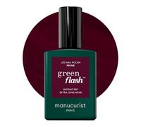 Manucurist Green Flash Vernis Semi Permanent Bordeaux Prune | Vernis Gel UV Semi Permanent Vernis à Ongles Retrait peel-off 84 % Biosourcé Vegan Fabriqué en France 15 ml