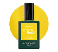 Manucurist Green Flash Vernis Semi Permanent Jaune Vif Gold Button - Vernis Gel Ongle UV Semi Permanent & LED - 12-Free, Bio Sourcé 84% - Manucure Professionnelle - 15 ml