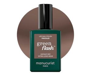 Manucurist Green Flash Vernis Semi Permanent Marron Freckles | Vernis Gel UV Semi Permanent Vernis à Ongles Retrait peel-off 78,5 % Origine Naturelle Vegan Fabriqué en France 15 ml