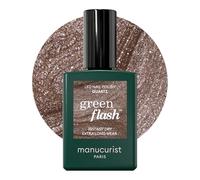 Manucurist Green Flash Vernis Semi Permanent Marron Pailleté Quartz | Vernis Gel UV Semi Permanent Vernis à Ongles Retrait peel-off 84 % Biosourcé Vegan Fabriqué en France 15 ml
