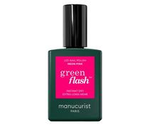 Manucurist Green Flash LED Neon Pink - Rose Néon - Gel Ongle Naturel - Vegan, 9-Free, Vernis Gel Uv Semi Permanent - Gel Polish Vernis Semi Permanent - Made in France - 15 ml