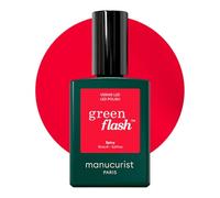 Manucurist Green Flash Vernis Semi Permanent Rouge aux Sous-Tons Rosés Spicy - Vernis Gel Ongle UV Semi Permanent & LED - 12-Free, Bio Sourcé 84% - Manucure Professionnelle - 15 ml