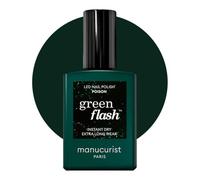 Manucurist Green Flash Vernis Semi Permanent Vert Pailleté Poison