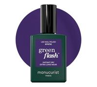 Manucurist Green Flash Vernis Semi Permanent Violet Bleu Mystic | Vernis Gel UV Semi Permanent Vernis à Ongles Retrait peel-off 84 % Biosourcé Vegan Fabriqué en France 15 ml