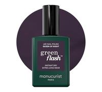 Manucurist Green Flash Vernis Semi Permanent Violet Queen of Night | Vernis Gel UV Semi Permanent Vernis à Ongles Retrait peel-off 84 % Biosourcé Vegan Fabriqué en France 15 ml