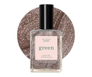 Manucurist Green Vernis à Ongles Marron Glacé Pailleté Quartz | Vernis à Ongles Classique Effet Manucure Professionnelle Longue Tenue Couleur Intense 9-Free Vegan Fabriqué en France 15 ml