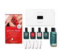 Manucurist - Kit de Vernis Effet Gel Green Flash Slim - Lampe LED 36W avec Base Coat + Top Coat + 2 Couleurs : Vernis Poppy Red & Hortencia + Lampe LED + Dissolvant + Clips pour Ongles - Cadeau Femme