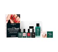 Manucurist Kit Ongle Gel UV Complet Xtrem Flash Poppy Red & Hortencia - Vernis Semi Permanent Longue Tenue 21 Jours - Top Coat Semi Permanent, Lampe LED 36W, Base, Dissolvant Pinces, 2 Vernis à Ongles