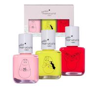 Manucurist Kit Vernis Enfant à l'Eau Barbapapa - 3 Vernis à Ongles Non-Toxiques Rose, Jaune, Rouge - Maquillage Enfant - Cadeau Noel - Secret Santa