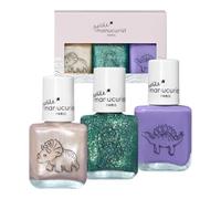 Manucurist Kit Vernis Enfant à l'Eau Wild Life - 3 Vernis à Ongles Blanc, Vert Pailleté, Violet - Maquillage Enfant