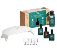 Manucurist Kit Vernis Semi Permanent Green Flash™ Rouge Dark Pansy | Kit Ongle Effet Gel UV Complet Longue Tenue 14 Jours - Top Coat, Lampe LED 24W, Base Coat, Dissolvant, Pinces, 1 Vernis