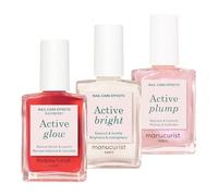 Manucurist - Trio Active - Vernis à Ongles Soin Active Glow Raspberry, Active Bright, Active Plump - Renforcement Ongles - Vernis Durcisseur Ongle