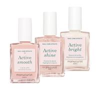 Manucurist - Trio Active - Vernis à Ongles Soin Active Smooth 00, Shine et Bright - Renforcement Ongles - Vernis Durcisseur Ongle