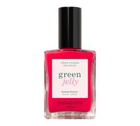 Manucurist - Vernis Jelly Pomme d’Amour Green™ - Vernis à Ongles Translucide Rose Framboise Brillant - Fini Jelly Semi-Opaque Effet Ultra Glossy - 82,5% Ingrédients d’Origine Naturelle - 15 ml