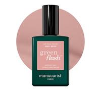 Manucurist Vernis Semi Permanent Beige Rosé Green Flash - Vernis à Ongles Gel Shell Beige - Vernis 12-Free, Bio Sourcé (84%) - Fabriqué en France - 15 ml
