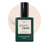 Manucurist Vernis Semi Permanent Blanc Cassé Green Flash Crème - Vernis Effet Gel Ongle UV Semi Permanent & LED - 12-Free, Bio Sourcé (84%) - Manucure Professionnelle - 15 ml