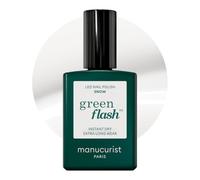 Manucurist Vernis Semi Permanent Blanc Green Flash Snow - Vernis Gel Ongle UV Semi Permanent & LED - 12-Free, Bio Sourcé (84%) - Manucure Professionnelle - 15 ml