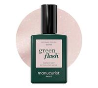 Manucurist Vernis Semi Permanent Blanc Irisé Green Flash Gloss - Vernis Effet Gel Ongle UV Semi Permanent & LED - 12-Free, Bio Sourcé (84%) - Manucure Professionnelle - 15 ml