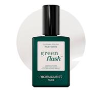 Manucurist Vernis Semi Permanent Blanc Lacté Green Flash Milky White - Vernis Gel Ongle UV Semi Permanent & LED - 12-Free, Bio Sourcé (84%) - Manucure Professionnelle - 15 ml