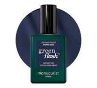 Manucurist Vernis Semi Permanent Bleu Gris Green Flash Poppy Seed - Vernis Effet Gel Ongle UV Semi Permanent & LED - 12-Free, Bio Sourcé (84%) - Manucure Professionnelle - 15 ml