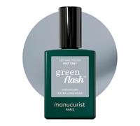Manucurist Vernis Semi Permanent Gris Bleu Green Flash Mist Grey - Vernis Gel Ongle UV Semi Permanent & LED - 12-Free, Bio Sourcé (84%) - Manucure Professionnelle - 15 ml