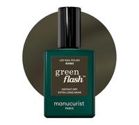 Manucurist Vernis Semi Permanent Kaki Green Flash Khaki - Vernis Effet Gel Ongle UV Semi Permanent & LED - 12-Free, Bio Sourcé (84%) - Manucure Professionnelle - 15 ml
