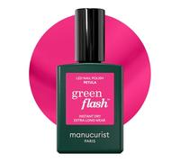 Manucurist Vernis Semi Permanent Rose Profond Green Flash Pétula - Vernis Effet Gel Ongle UV Semi Permanent & LED - 12-Free, Bio Sourcé (84%) - Manucure Professionnelle - 15 ml