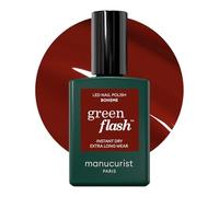 Manucurist Vernis Semi Permanent Rouge Bordeaux Green Flash Bohème - Vernis Gel Ongle UV Semi Permanent & LED - 12-Free, Bio Sourcé (84%) - Manucure Professionnelle - 15 ml