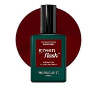 Manucurist Vernis Semi Permanent Rouge Bordeaux Green Flash Dark Pansy - Vernis Gel Ongle UV Semi Permanent & LED - 12-Free, Bio Sourcé (84%) - Manucure Professionnelle - 15 ml