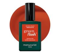 Manucurist Vernis Semi Permanent Rouge Terre Brûlée Green Flash Terracotta - Vernis Effet Gel Ongle UV Semi Permanent & LED - 12-Free, Bio Sourcé (84%) - Manucure Professionnelle - 15 ml