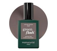 Manucurist Vernis Semi Permanent Taupe Green Flash Clay - Vernis Gel Ongle UV Semi Permanent & LED - 12-Free, Bio Sourcé (84%) - Manucure Professionnelle - 15 ml
