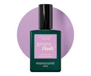 Manucurist Vernis Semi Permanent Violet Lilas Green Flash Lisa Lilas - Vernis Gel Ongle UV Semi Permanent & LED - 12-Free, Bio Sourcé 84% - Manucure Professionnelle - 15 ml