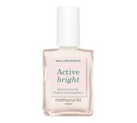 Manucurist Vernis Soin Réparateur Eclaircissant Active Bright Blanc Bio-Sourcé - Durcisseur Ongle Extra Fort