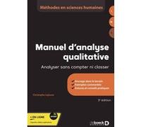 Manuel d'analyse qualitative Christophe Lejeune (Auteur)