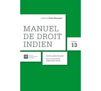 Manuel de droit indien - David Annoussamy - Societe Legislation Comparee - broché - Etude
