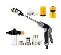 Manuel de Lance pulvérisateur Portable, Lave-Voiture à Haut débit, portée du Jet de 10-20M pour rinçage extérieur avec buse électrolytique, Conception de Bouchon à vis détachable Set D