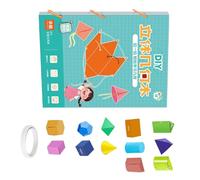 Manuel de mathématiques cousu à la main - Cahier d'exercices de construction en papier d'augmentation pour la pratique du raisonnement - Livre d'activités STEM plus basique au collège