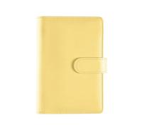 Manuel de planification budgétaire financière en cuir à feuilles mobiles Jaune Format A6