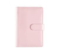 Manuel de planification budgétaire financière en cuir à feuilles mobiles Rose Format A6