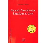 Manuel D'introduction Historique Au Droit