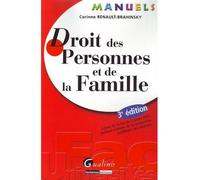 Manuel - droit des personnes et de la famille - 3ème édition A jour de la loi du 5 mars 2007 portant reforme de la protection juridique des - Corinne Renault-Brahinsky - Gualino Eds - broché - Etude