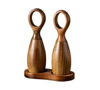 Manuel Pepper Mill, Refillable Pepper Grinder, Adjustable Coarseness, Sturdy Ceramic Core, Wooden Body, Perfect For Home Kitchen Camping Cooking, 15 x 18,6 x 7,5 cm