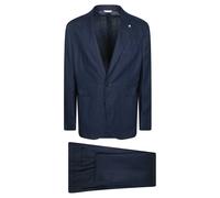 Manuel Ritz - Abito Monopetto Lino - Homme - Costumes - Bleu - Taille: M