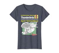 Manuel Technique des Agents Thunderbird 2 et Firefly T-Shirt, Femme, Bleu Chiné, XXL