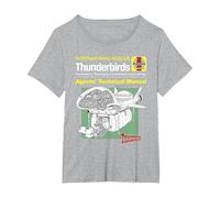 Manuel Technique des Agents Thunderbird 2 et Firefly T-Shirt, Femme Grandes Tailles, Gris Chiné, 6X
