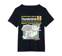 Manuel Technique des Agents Thunderbird 2 et Firefly T-Shirt, Femme Grandes Tailles, Noir, 1X