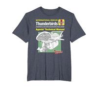 Manuel Technique des Agents Thunderbird 2 et Firefly T-Shirt, Homme Grandes Tailles, Bleu Chiné, 4X Tall