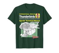Manuel Technique des Agents Thunderbird 2 et Firefly T-Shirt, Homme, Vert Forêt, M