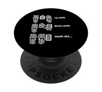 Manuelle Conduite Up Shift Down Shift Funny Car Guy Drifting PopSockets PopGrip Adhésif